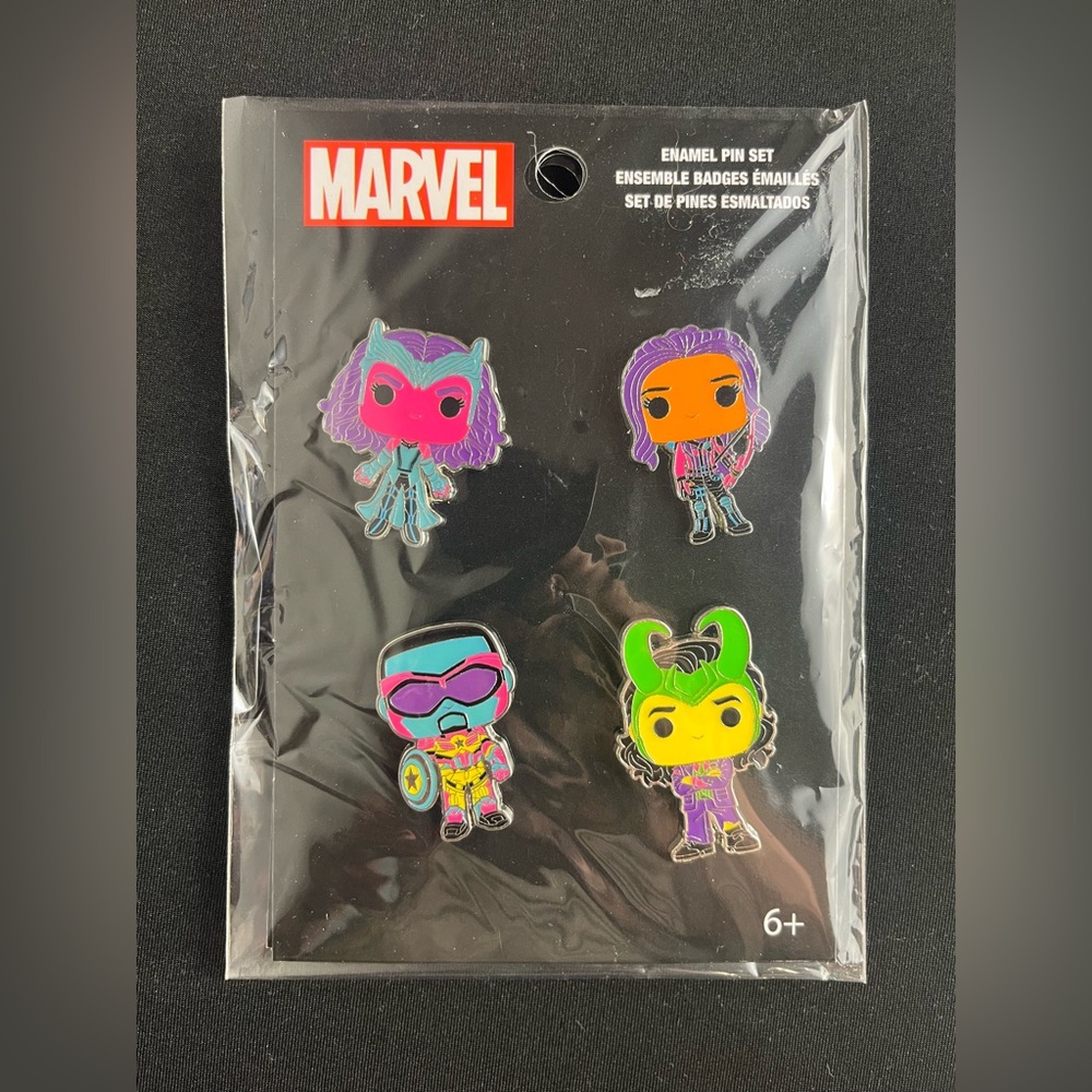 Funko Pop! Pin Marvel Universe 4PK Blacklight Pin Set Target Exclusive